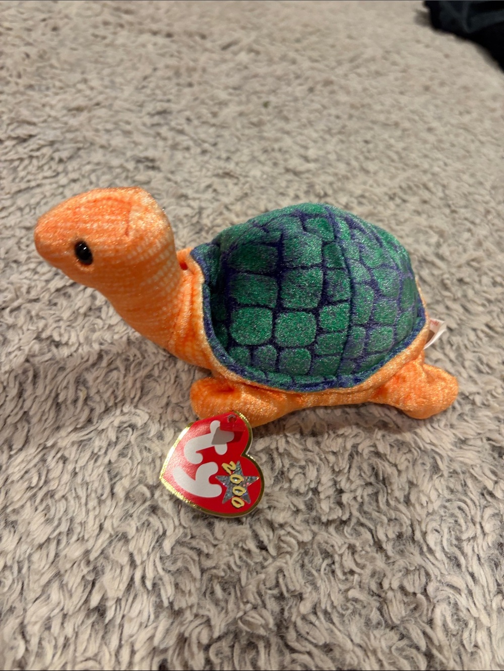 Ty Orange Turtle‎ Plush with Green & Purple Shell